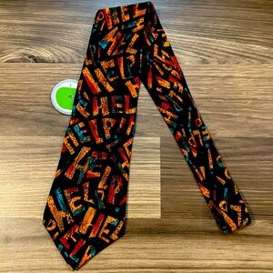 Beatles Silk HELP Vintage 1991 Navy Orange Red Tie NWT USA